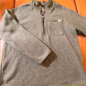 The North Face Men’s Heather Green Quarter-Zip Pullover Sweater